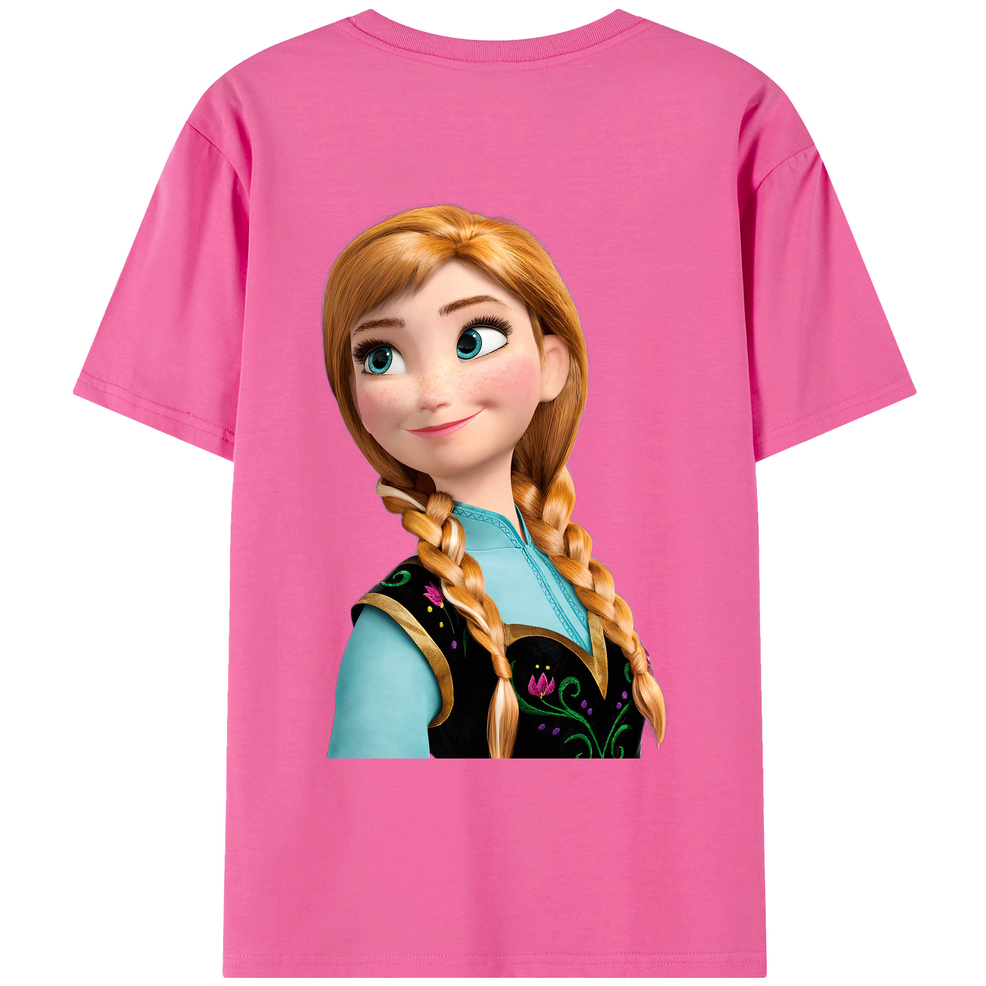 （画像用） アナと雪の女王 アンナ エルサ Frozen Anna Elsa レディース半袖Tシャツ(バックプリント)